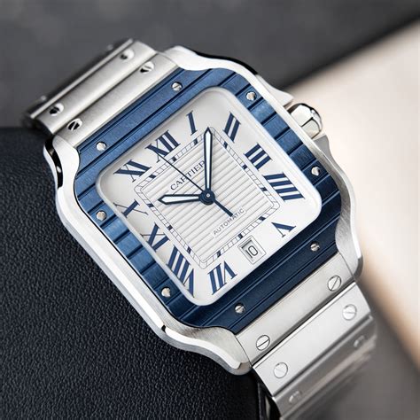 buy santos de cartier|cartier santos blue bezel.